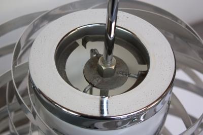 Gaetano Sciolari Polished Aluminum Cyclone Pendant Fixture by Gaetano Sciolari