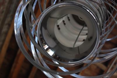 Gaetano Sciolari Polished Aluminum Cyclone Pendant Fixture by Gaetano Sciolari