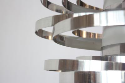 Gaetano Sciolari Polished Aluminum Cyclone Pendant Fixture by Gaetano Sciolari