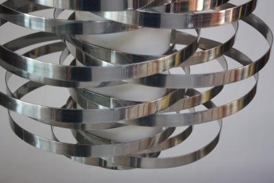 Gaetano Sciolari Polished Aluminum Cyclone Pendant Fixture by Gaetano Sciolari