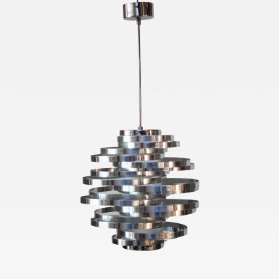 Gaetano Sciolari Polished Aluminum Cyclone Pendant Fixture by Gaetano Sciolari