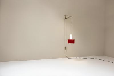 Gaetano Sciolari Red Wall Lamp Model 2601 by Gaetano Sciolari for Stilnovo Italy 1950s