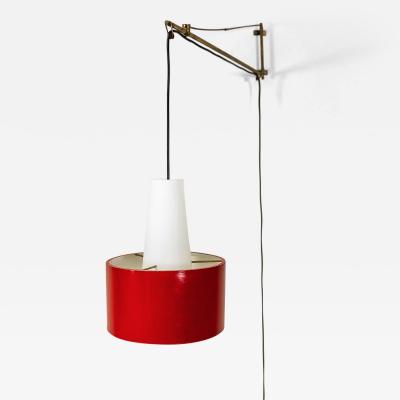 Gaetano Sciolari Red Wall Lamp Model 2601 by Gaetano Sciolari for Stilnovo Italy 1950s