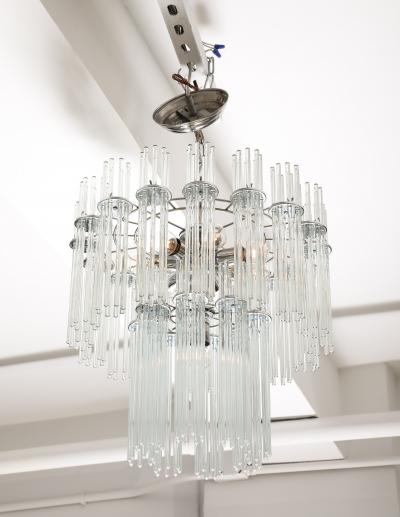 Gaetano Sciolari Sciolari Modern Glass Rod Chandelier