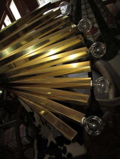 Gaetano Sciolari Sculptural Gaetano Sciolari Spiral Brass Mid Century Modern Chandelier