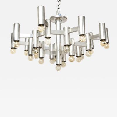 Gaetano Sciolari Stainless Steel Alveolus Chandelier by Sciolari Italy c 1970s