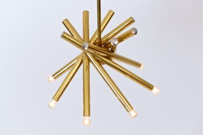 Gaetano Sciolari Tubular Chandelier in the Manner of Sciolari c 1970