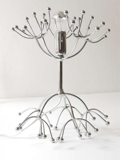 Gaetano Sciolari Two Gaetano Sciolari Chrome Sputnik Side or Table Lamps Midcentury Italy 1960s