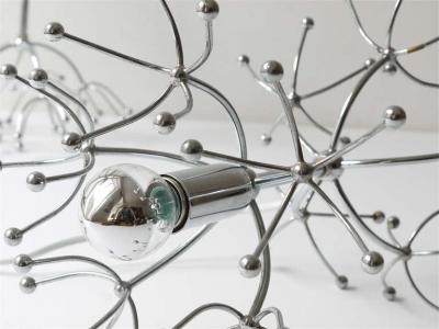 Gaetano Sciolari Two Gaetano Sciolari Chrome Sputnik Side or Table Lamps Midcentury Italy 1960s