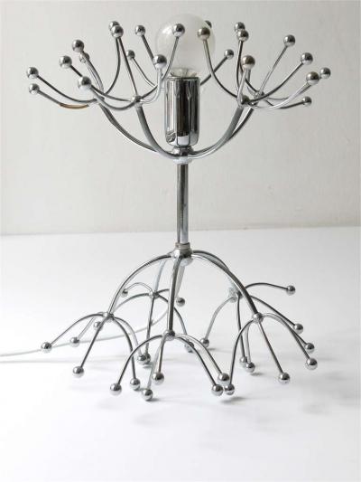 Gaetano Sciolari Two Gaetano Sciolari Chrome Sputnik Side or Table Lamps Midcentury Italy 1960s