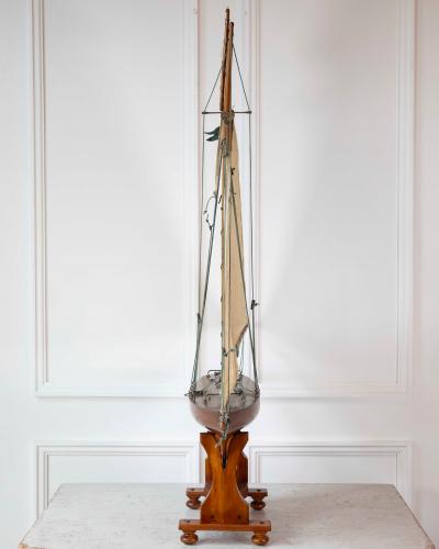 Gaff Rigged Cutter Wooden Pond Yacht Circa 1920