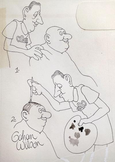 Gahan Wilson Barber Paints Mans Bald Head The Usual Sir Yes Please 