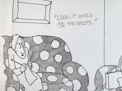 Gahan Wilson Fish Bowl Looks Like the Living Room School of Macabre Charles Addams