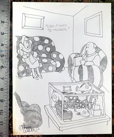 Gahan Wilson Fish Bowl Looks Like the Living Room School of Macabre Charles Addams