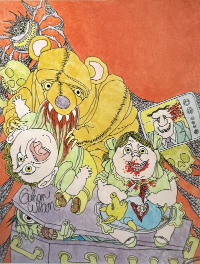 Gahan Wilson Grotesque Monsters Demons Eating Human Flesh