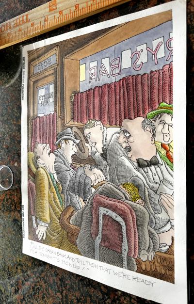 Gahan Wilson Macabre Bar Scene Drunks School of Charles Addams Playboy Cartoon