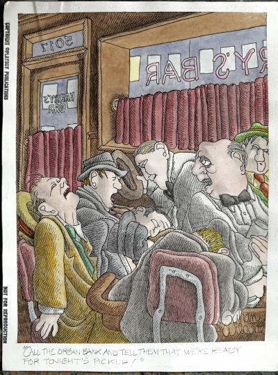 Gahan Wilson Macabre Bar Scene Drunks School of Charles Addams Playboy Cartoon