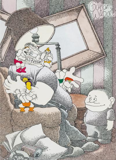 Gahan Wilson Macabre Cartoon Childrens Toys Attack Father Playboy Cartoon