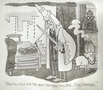 Gahan Wilson Macabre Sacrifice in the Office New Yorker Cartoon Dark Humor