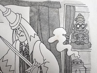 Gahan Wilson Macabre Sacrifice in the Office New Yorker Cartoon Dark Humor