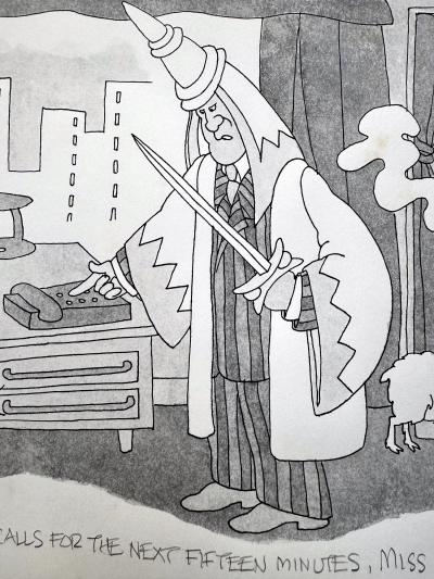 Gahan Wilson Macabre Sacrifice in the Office New Yorker Cartoon Dark Humor