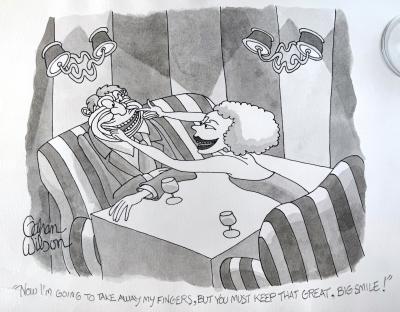 Gahan Wilson Man with Big Smile New Yorker Cartoon