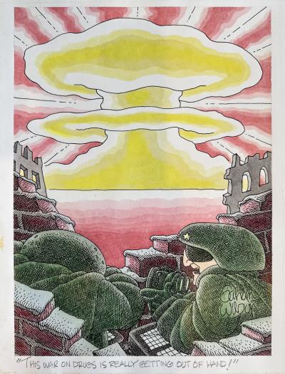 Gahan Wilson Original Gahan Wilson Artwork War on Drugs is Really Getting Out of Hand