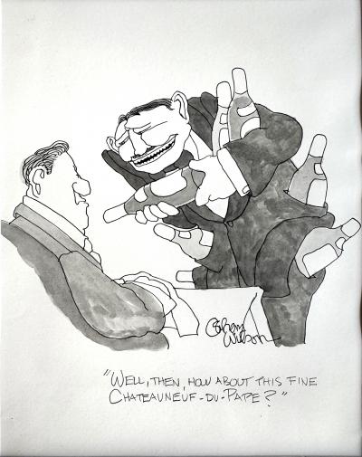 Gahan Wilson Wine Connoisseur Original Artwork by Legendary Cartoonist 
