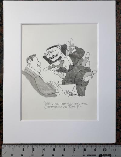 Gahan Wilson Wine Connoisseur Original Artwork by Legendary Cartoonist 