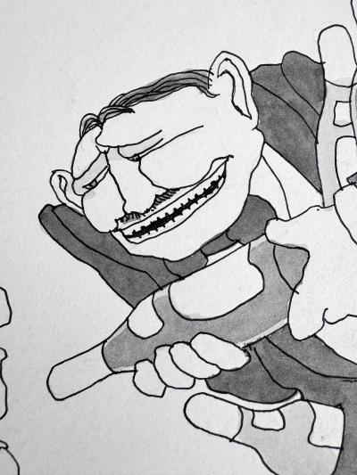 Gahan Wilson Wine Connoisseur Original Artwork by Legendary Cartoonist 