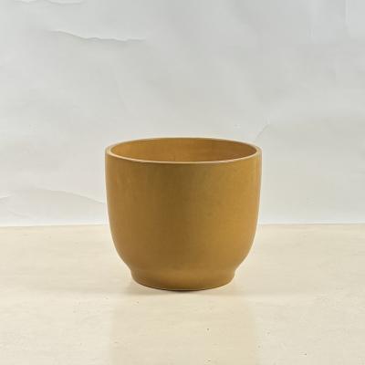 Gainey Ceramics Impeccable Mustard or Ochre Glazed Ceramic Planter by Gainey Ceramics