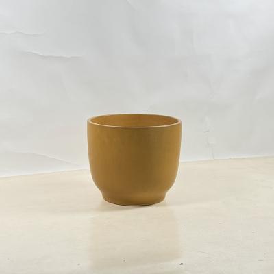 Gainey Ceramics Impeccable Mustard or Ochre Glazed Ceramic Planter by Gainey Ceramics