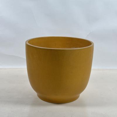 Gainey Ceramics Impeccable Mustard or Ochre Glazed Ceramic Planter by Gainey Ceramics