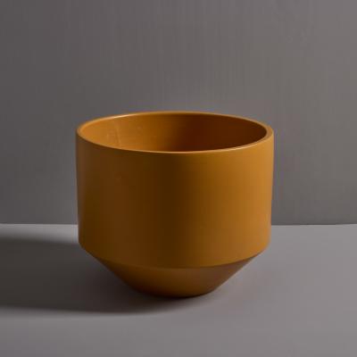 Gainey Ceramics Large 1970s Gainey Mustard Ceramic Planter Two Enlighten