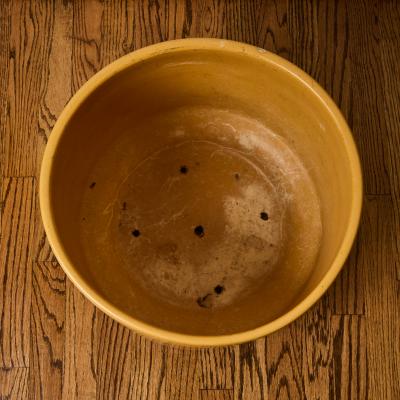 Gainey Ceramics Large 1970s Gainey Mustard Yellow Glazed Ceramic Planter