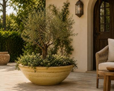 Gainey Ceramics Large Gainey Ceramics California Architectural Stoneware Planter Bowl