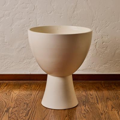 Gainey Ceramics Matte White Glazed Ceramic Gainey Prototype Midcentury Chalice Planter