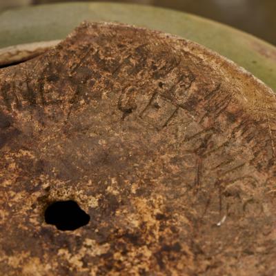 Gainey Ceramics Monumental 1960s Gainey Olive Green Speckle Glazed Ceramic Planter