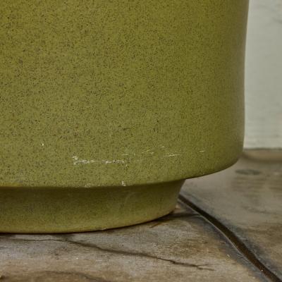 Gainey Ceramics Monumental 1960s Gainey Olive Green Speckle Glazed Ceramic Planter