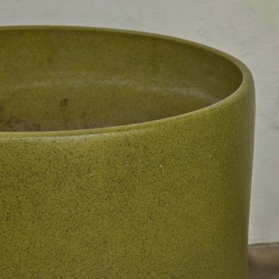 Gainey Ceramics Monumental 1960s Gainey Olive Green Speckle Glazed Ceramic Planter