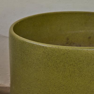 Gainey Ceramics Monumental 1960s Gainey Olive Green Speckle Glazed Ceramic Planter