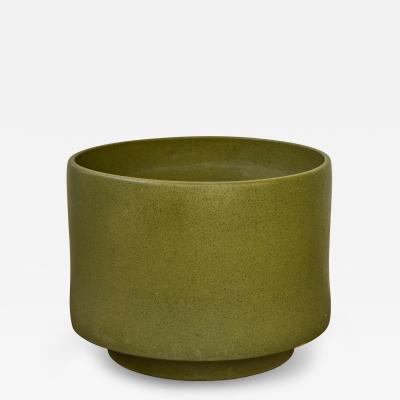 Gainey Ceramics Monumental 1960s Gainey Olive Green Speckle Glazed Ceramic Planter