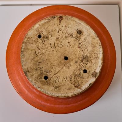 Gainey Ceramics Set of Three 1960s Gainey Orange Glazed Planters