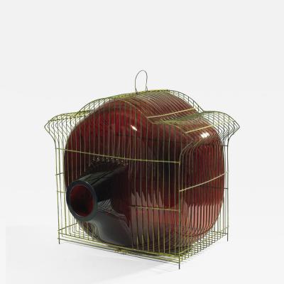 Gala Fern ndez Montero RED CAGE PAGODA glass object vase vessel