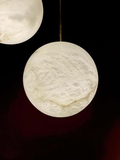 Galaxy Contemporary Italian Alabaster Marble Globe Chandelier