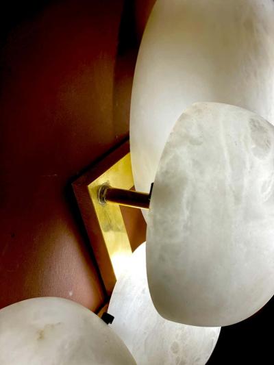 Galaxy Contemporary Italian Alabaster Marble Globe Chandelier