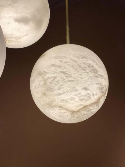 Galaxy Contemporary Italian Alabaster Marble Globe Chandelier