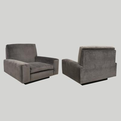 Galerie Lerebours Bespoke Pair of Low Lounge Chairs
