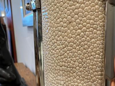 Galey Freres Pair of Art Deco Table Lamps in Galuchat by Galey Freres