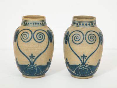 Galileo Chini Pair of Galileo Chini Vases by Fornaci di San Lorenzo Mugello